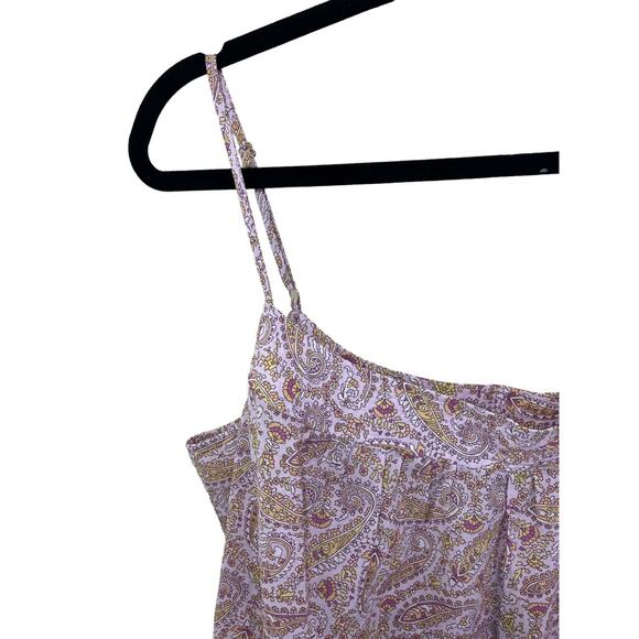 J. Crew Ruffle Tank Top Pink Paisley Large NWT Babydoll Cami Y2K Fairy Cottage - Picture 4 of 9